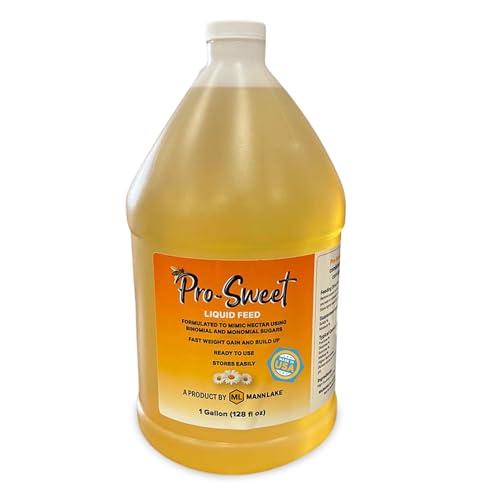Mann Lake Pro-Sweet Liquid Feed, Natural Supplemental Feed for Bees, Ready-to-Use Nectar Alternative, Formula for Optimal Nutrition & Hive Weight, 1 Gallon, Made in USA - size: 128 Fl Oz (Pack of 1)