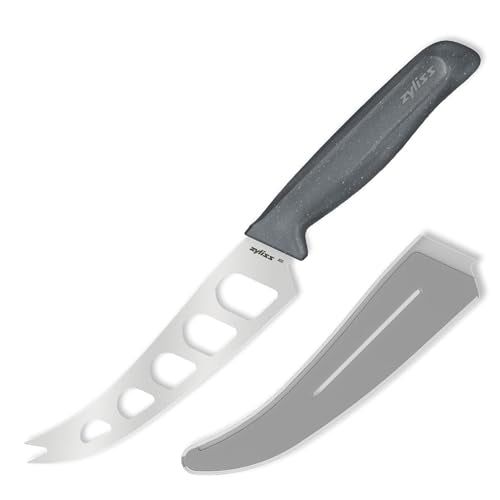 Zyliss Cheese Knife – Stainless Steel Blade with Non-Stick Holes & Forked Tip for Serving – Cuts Soft, Semi-Soft & Firm Cheeses – Wheat Straw Handle, Dishwasher Safe, 5-Year Guarantee – 5" - size: 5"