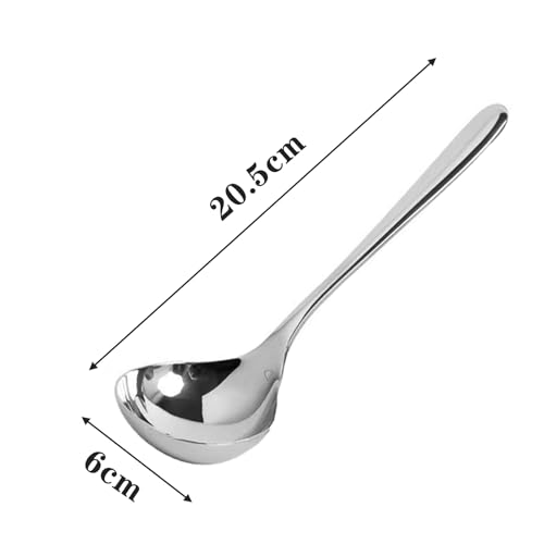4 Pcs Small Ladle Sauce Ladle SUS 304 Stainless Steel Small Serving Ladles Gravy Soup Spoon Ladles 8-Inch (Silver)