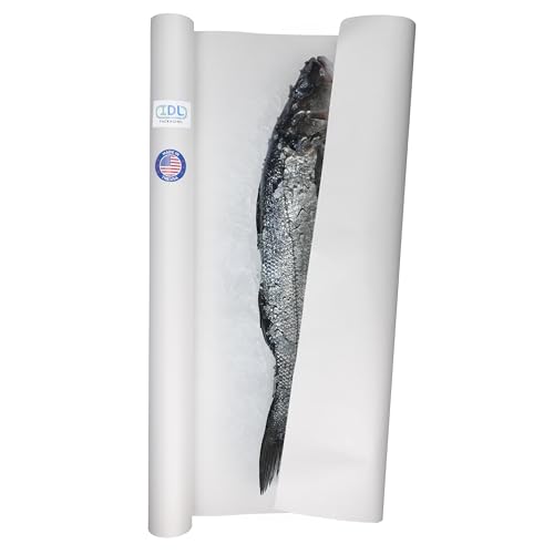Freezer Paper Roll 36" x 1800" (150 feet) - USA-made White Paper for Freezing Food - Freezer Material with Special Coating for Meat & Fish - Strong Barrier Against Air and Moisture by IDL Packaging - color: White, size: 36" X 150 Feet, 1 Roll