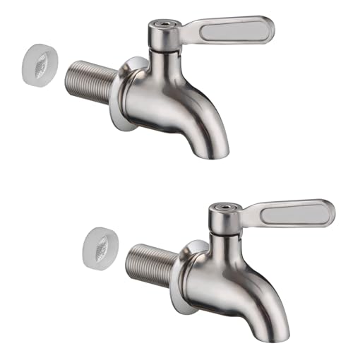 sumerain Beverage Dispenser Replacement Spigot, SUS304 Stainless Steel Spigot for Water Dispenser, Lead-Free Drinking Bucket Spigot, Water Cooler Spigot Replacement (2PCS Pack) - size: 2-pack