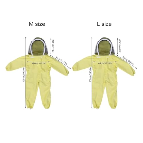 Beekeeping Protective Suit Jumpsuit Beekeeper Jacket Clothing for Kids Adult Full Body Anti Bee Suit Beekeeping Clothes Cotton(L Canvas Gloves C)
