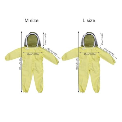 Beekeeping Protective Suit Jumpsuit Beekeeper Jacket Clothing for Kids Adult Full Body Anti Bee Suit Beekeeping Clothes Cotton(L Canvas Gloves C)