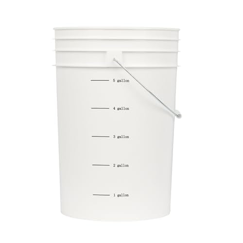 U.S. Solid 6.5 Gallon Fermenter Bucket with Airlock & Spigot | Food-Grade Plastic, BPA-Free | Primary Fermentation Vessel for Beer, Wine, Pickles | Screw-Top Lid - size: 6.5 gallon(1-PACK, Screw Cap)