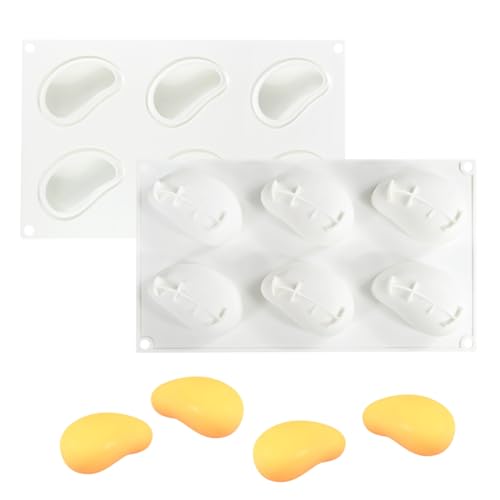 3D Mango Silicone Molds, 6-Cavity Fruit Baking Mold for Mousse Cake, French Dessert, Pastry, Chocolate, Truffle, Non-Stick Easy Release Food Grade Silicone Mould (A_ Mango) - size: A_ Mango