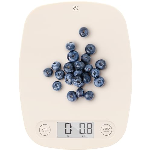 Greater Goods Food Scale – Digital Kitchen Scale, 1g Precision, Easy-Tare & Quick Conversion, Slim Compact Design, Durable & Portable | Ideal for Cooking, Baking & Meal Prep (Birch White) - color: Birch White