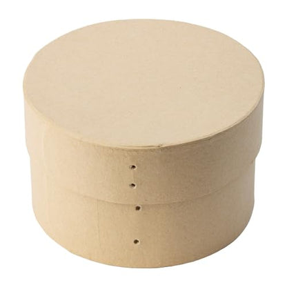 Factory Direct Craft Pack of 4 Paper Mache Round Shaker Style Boxes - Premade Unfinished Papier Mache Cardboard Shaker Boxes Imitate an Old Fashion Bent Band Cheese Box (Size: 5-7/8"Dia x 3-5/8" H) - color: 4 Round Shaker Boxes