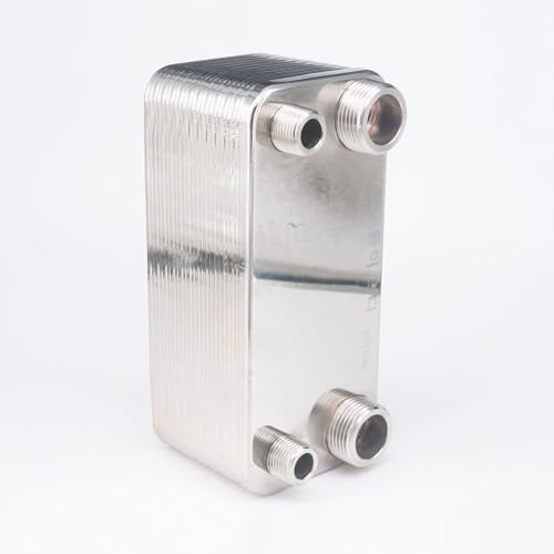 Generic 24 Plates Heat Exchanger Beer Wort Chiller Cooler 304 Stainless Steel for Home Brewing Beer