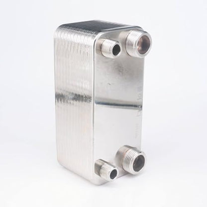 Generic 24 Plates Heat Exchanger Beer Wort Chiller Cooler 304 Stainless Steel for Home Brewing Beer
