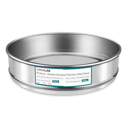 304 Stainless Steel Mesh Lab Sieve, 70 Mesh(0.25mm) Aperture Test Sieve, 7.9Inch(20cm) Diameter Economy Standard Analysis Sample Test Sieves for Industrial Laboratory Homes - size: 70Mesh(0.25mm)/Ф7.9in