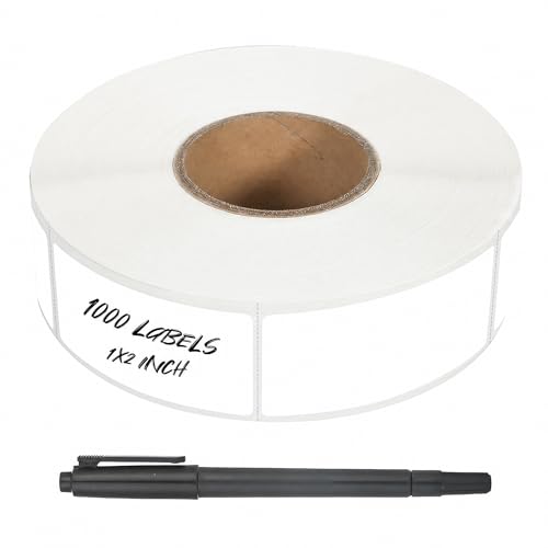 1000 Pcs Removable Food Labels Stickers for Storage Bins, Waterproof & Oil Resistant Freezer Labels with Perforation Line 1" x 2"