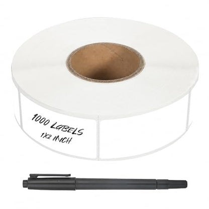 1000 Pcs Removable Food Labels Stickers for Storage Bins, Waterproof & Oil Resistant Freezer Labels with Perforation Line 1" x 2"