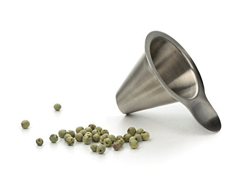 RSVP International Endurance Collection Kitchen Spice Jar/Oil Bottle Funnel, Stainless Steel and Dishwasher Safe, Angled Spout - size: Standard (Pack of 1)