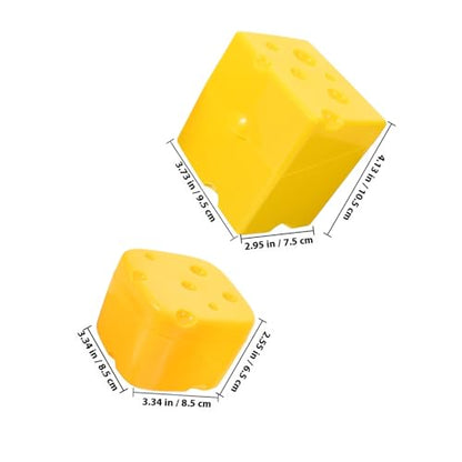 KALLORY 2pcs Airtight Abs Cheese Storage Boxes with Flip Lids Refrigerator Cheese Saver Containers for Sliced and Snacks Kitchen Fresh-keeping Food Storage