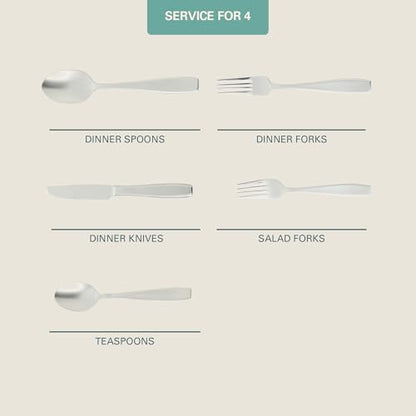 Gibson Home Castleford Flatware Utsensil Set, 20-Piece Stainless Steel Silverware Service for 4 – Modern Polished Finish - size: Service for 4 (20pcs)