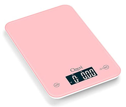 Ozeri Touch Professional Digital Kitchen Scale (12 lbs Edition) in Tempered Glass - color: Crystal Rose