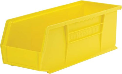 Akro-Mils 30234 AkroBins Plastic Storage Bins, Space-Saving Stackable Bins for Garage, Pantry, Craft Organization, 15" x 5" x 5", Yellow, 12-Pack - color: Yellow