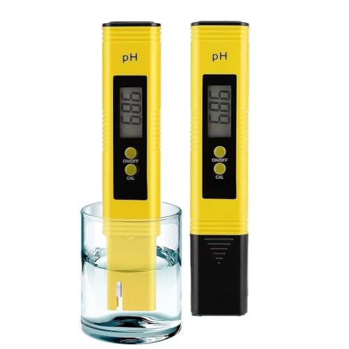 PH Meter for Water Hydroponics Digital PH Tester Pen 0.01 High Accuracy Pocket Size with 0-14 PH Measurement Range for Household Drinking, Pool and Aquarium (2, Yellow, Normal) - color: Yellow