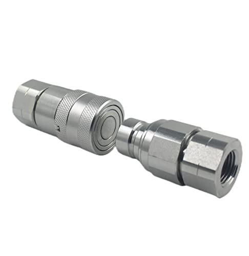 ISO16028 3/4" NPT Skid Steer Flat Face Hydraulic Quick Connect Couplers/Couplings Set w/Dust Caps 3/4 NPT Thread - size: 1-Set 3/4" NPT