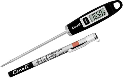 Escali DH1 Gourmet Digital Meat Thermometer with Extra Long Probe, NSF Certified, Black - color: Black