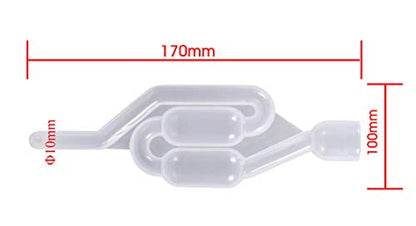 4 Piece S-Shape Air Lock Twin Bubble Plastic Grommet Homebrew Fermentation Wine Valve Wine Beer Making Twin Bubble Fermentation