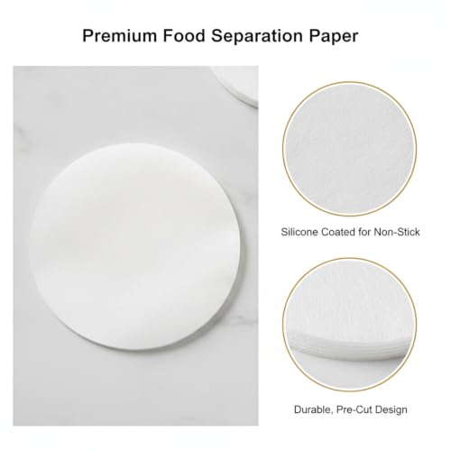 Food Separation Paper Sheets, Silicone Coated Parchment for Freezer Storage, Non-Stick Liner for Burgers Cheese and Baked Goods, Pre-Cut White Sheets, 500 Count (500-Pack) - size: 7.87 x 4.72 x 2.36 in