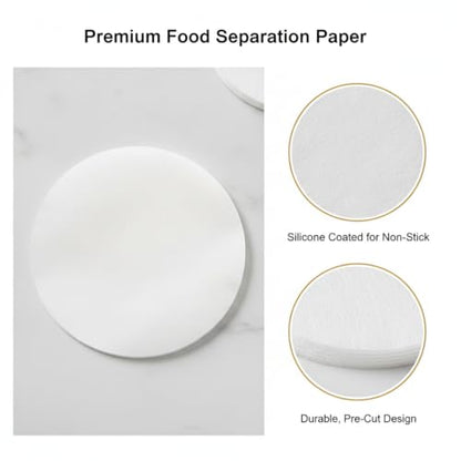Food Separation Paper Sheets, Silicone Coated Parchment for Freezer Storage, Non-Stick Liner for Burgers Cheese and Baked Goods, Pre-Cut White Sheets, 500 Count (500-Pack) - size: 7.87 x 4.72 x 2.36 in