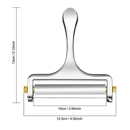 Sopito Stainless Steel Wire Cheese Slicer with 3 Extra Wires Adjustable Thickness, Handheld Cheese Block Cutter for Cheddar, Gruyere, Raclette, Mozzarella - color: Silver