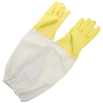 VICASKY Elastic Cuffs Beekeeping Gloves Long Sleeve Bee Keeper Safety Gear Leather and Canvas Multipurpose