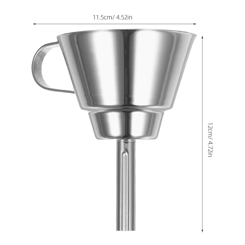 Stainless Steel Funnel with 304 Mesh Strainer 9cm Kitchen Oil and Liquid Filter Funnel for Bottles Jars Canning Cooking Use