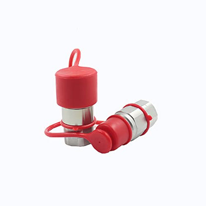ISO16028 3/4" NPT Skid Steer Flat Face Hydraulic Quick Connect Couplers/Couplings Set w/Dust Caps 3/4 NPT Thread - size: 1-Set 3/4" NPT