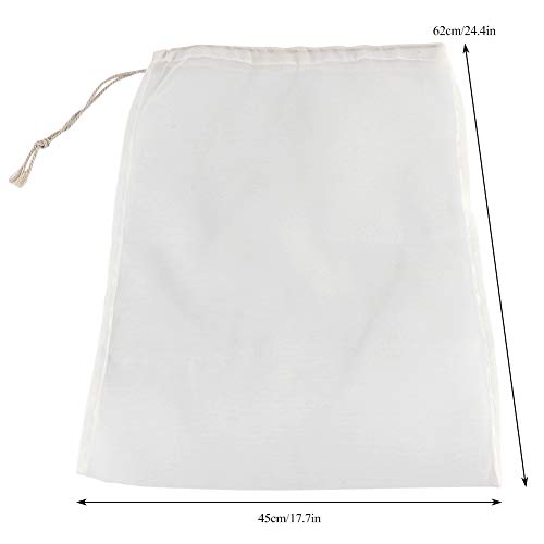 100 Mesh Fine Strainer Bags, 45x62cm Reusable Food Grade Wine Filter Bag Nut Milk Bags Coffee Cheese Cloths Strainer for Straining Food Nut Milk Brewing Needs