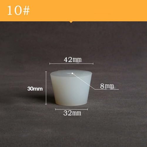 Reusable Silicone Hollow Conical Wine Stopper, Alkali Resistant Glass Bottle Stopper Wide Mouth Tube Stopper(10) - size: 10