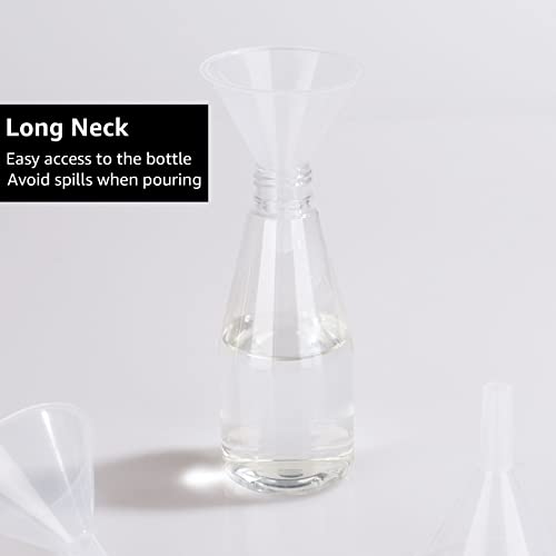60 Piece Small Clear Funnels Set - 2.5" Wide, Bulk Plastic Funnels for Bottles, Lab, Oil & More