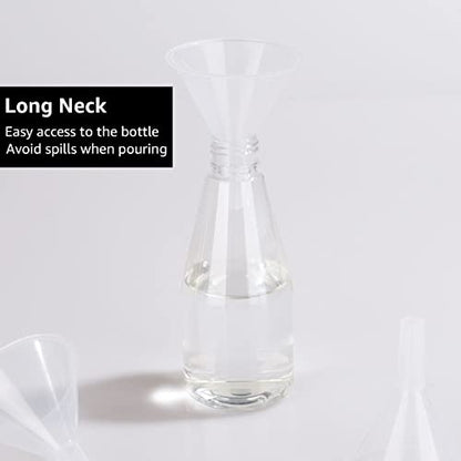 60 Piece Small Clear Funnels Set - 2.5" Wide, Bulk Plastic Funnels for Bottles, Lab, Oil & More