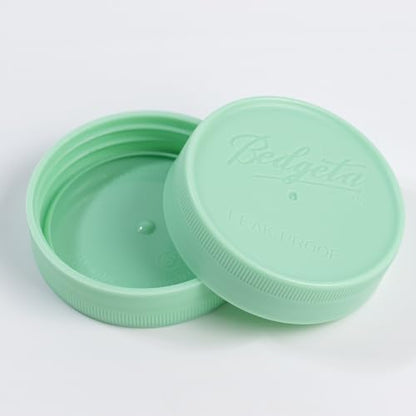Yodecy 16 Pack Green Mason Jar Lids,8 Wide Mouth & 8 Regular Mouth Mason Jar Lids, Fit Ball, Kerr and More, One-piece Lid without Silicone Ring(Green) - color: Green