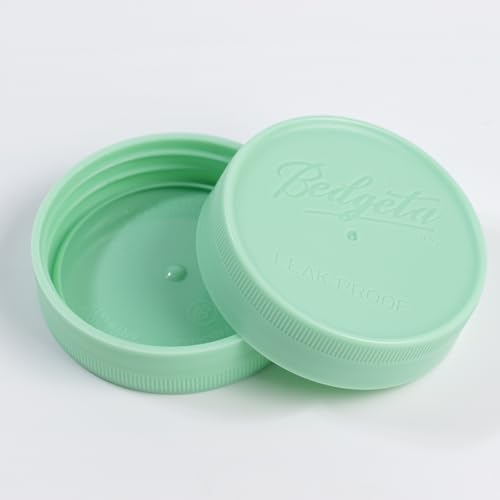 Yodecy 16 Pack Green Mason Jar Lids,8 Wide Mouth & 8 Regular Mouth Mason Jar Lids, Fit Ball, Kerr and More, One-piece Lid without Silicone Ring(Green) - color: Green