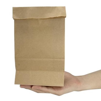 PABCK Brown Kraft Paper Wax Bags Take Out Food Bag 50 Pcs 5.9x3.5x10.6 inch | Greaseproof Food Storage Container for Small Business Home Kitchen Lunch Bread Sandwichs Snack Packaging Bags Craft Organizer - size: 5.9x3.5x10.6 inch (15x9x27cm)