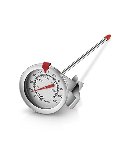 KT THERMO Candy/Deep Fry Thermometer with Instant Read,Oil Thermometer,8" Stainless Steel Stem Meat Cooking Thermometer,Best for Turkey,BBQ,Grill - color: 1-pack