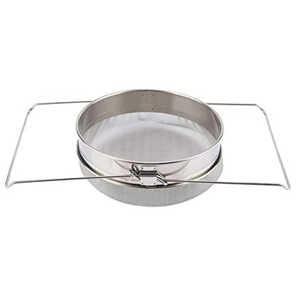 Mingzhe Stainless Steel Double Honey Strainer Sieve with Adjustable Arms for Honey Filtering 1 Set