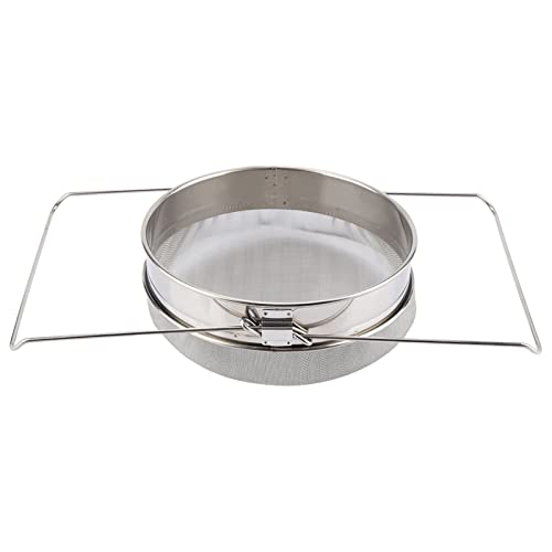Honey Strainer Double Sieve Stainless Steel Beekeeping Equipment Extractor with Adjustable Arms