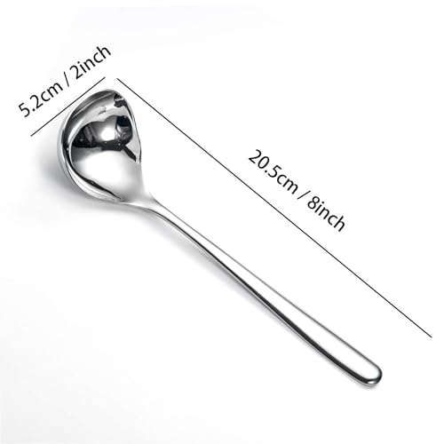 IMEEA 8-Inch Gravy Ladle SUS304 Stainless Steel Serving Ladle, Set of 2 - size: 2-Piece (Silver)