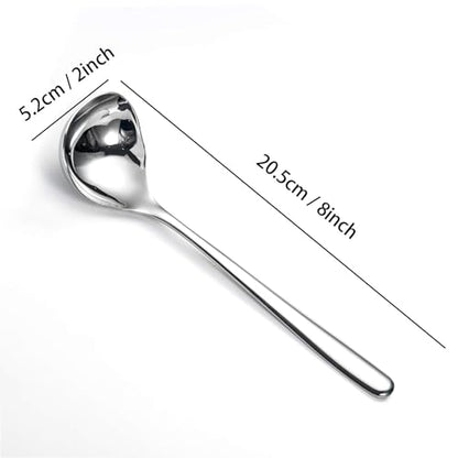 IMEEA 8-Inch Gravy Ladle SUS304 Stainless Steel Serving Ladle, Set of 2 - size: 2-Piece (Silver)