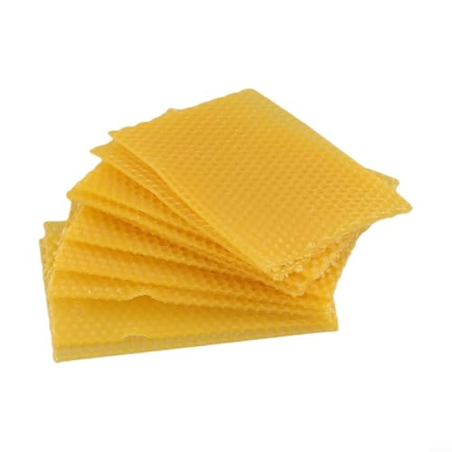 30 Pack Natural Beeswax Foundation Frames, for Beekeeping, 5.24x3.54 Inch Hive Sheets to Help Bees Build Comb Faster, Yellow Wax Boards, for Honey