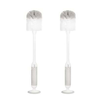 Ubbi Deluxe 2-in-1 Baby Bottle Cleaning Brush Set, Gray, 2 Pack | Includes Nipple Brush with Suction Cup, Standing Bottle Brush, Dishwasher Safe, Baby Registry Essential - color: Gray Deluxe Twin Pack Bottle Brush