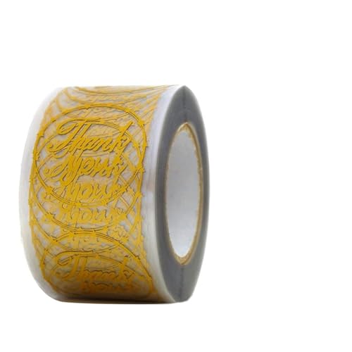 500PCS Transparent Gold Foil Thank You Stickers Roll, 1 Inch Waterproof Vinyl Elegant Decals for Wedding, Party Favors, Gift Wrapping, Scrapbooking - Luxury Decor for Teens, Adults, Boys, Girls(m) - color: Gold Stamping-m