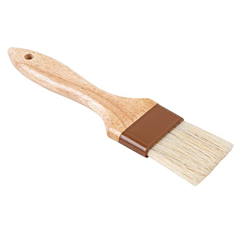 Restaurantware Pastry Tek 2 inch Wide Buttering Brush 1 Boar Bristle Pastry Brush - Hardwood Handle Built-In Hanging Hole Wood Basting Brush Sturdy Ferrule For Glazing And Basting - size: 8 3/4"