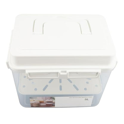 Estink 5L Fermentation Storage Container, PP Pickle Container with Lid, Elastic Platen Airtight Seal 4 Side Locks Portable Handle for Kimchi Pickles Food Storage