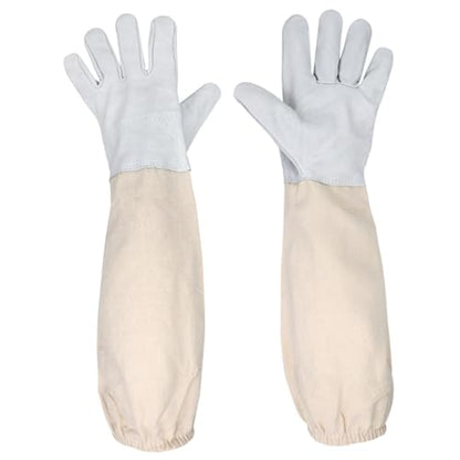 Beekeeping Gloves, Scratch-Resistant Leather Bee Gloves, Protective Long Sleeve Garden for Beekeepers Camping Car Mechanic