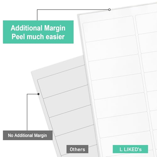 L LIKED Printable Address Labels, 1" x 2-5/8", 15000 Labels, 30 per Sheet, Blank Mailing Labels for Envelopes (500 Sheets) - size: 500 Sheets